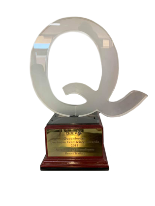 Queanbeyan Business Excellence Awards 2015 trophy awarded to Resort Trailers