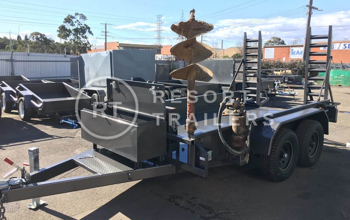 12x6 4.5 tonne excavator trailer — built by Resort Trailers